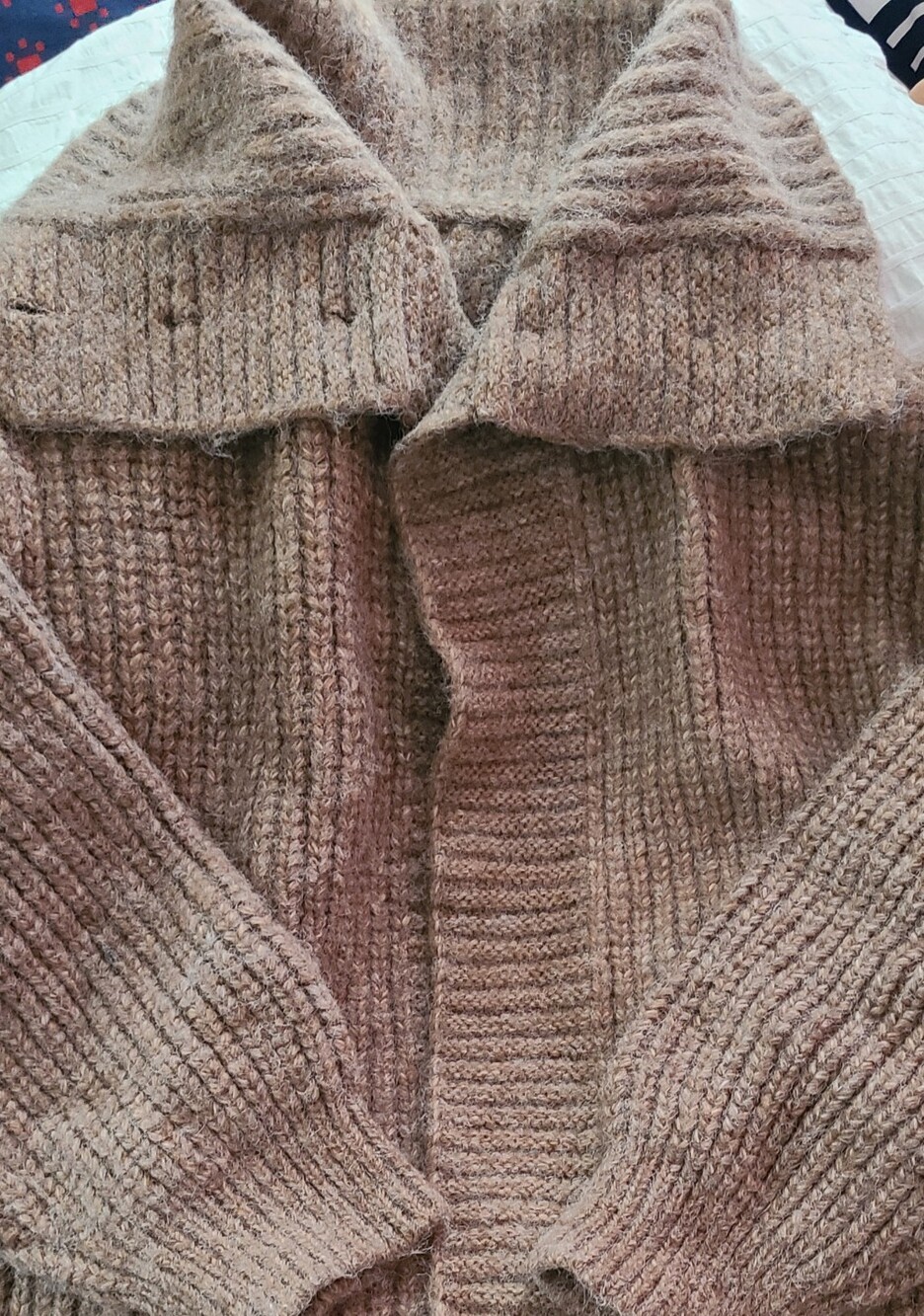 Cozy Long Ribbed Open-Front Women's Sweater Cardigan - Taupe